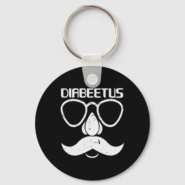 Diabeetus Beard  Diabetes Awareness Gift  Keychain (Front)