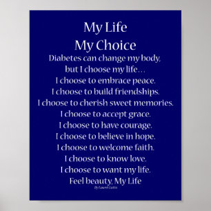Diabète Inspirational Support Poem Poster Imprimés