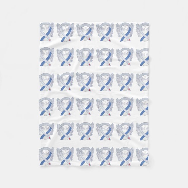 Diabetes Angel Awareness Ribbon IDDM Soft Blankets (Front)