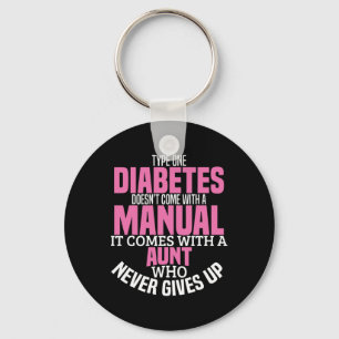 Diabetes Aunt T1d Diabetic Type 1 Awareness Women Keychain