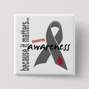 Diabetes Awareness 2 Inch Square Button