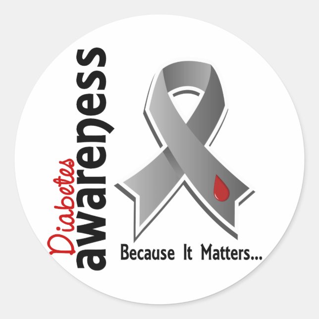 Diabetes Awareness 5 Classic Round Sticker (Front)