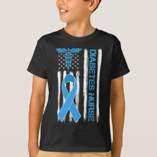 Diabetes Awareness American Flag Diabetes Nurse  T-Shirt