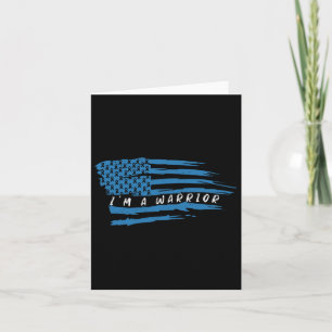 Diabetes Awareness American Flag Warrior T1 T2 Card