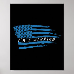 Diabetes Awareness American Flag Warrior T1 T2  Poster
