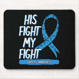 Diabetes Awareness Blue Fight Ribbon DM Diabetic G Mouse Pad