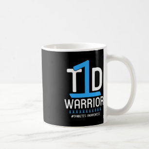 Diabetes Awareness Blue Ribbon T1D Warrior Coffee Mug