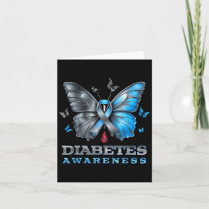 Diabetes Awareness Butterfly Diabetes T1d Women Bl Card