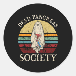 Diabetes Awareness Dead Pancreas Society Halloween Classic Round Sticker