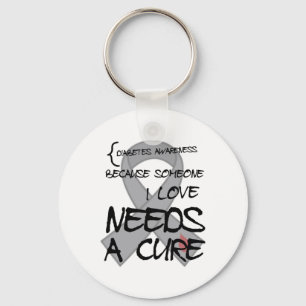 Diabetes Awareness Design Type 1 2 Diabetic  Keychain