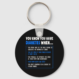 Diabetes Awareness Diabetes Type 1 Fun Pun Or Quot Keychain