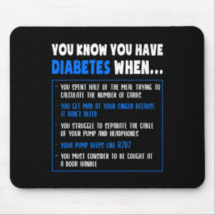 Diabetes Awareness Diabetes Type 1 Fun Pun Or Quot Mouse Pad