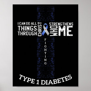 Diabetes Awareness Diabetic Warrior Gift Tee Poster