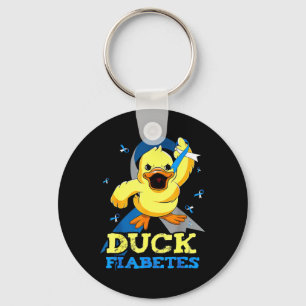 Diabetes Awareness Duck Fiabetes For Mens  Keychain