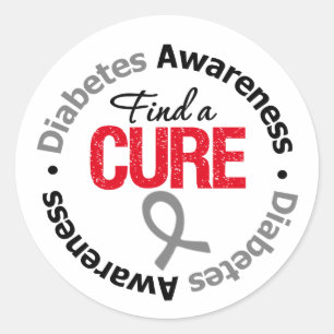 Diabetes Awareness Find A Cure Classic Round Sticker