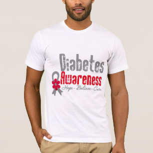 Diabetes Awareness Flower Ribbon T-Shirt