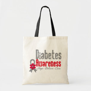 Diabetes Awareness Flower Ribbon Tote Bag