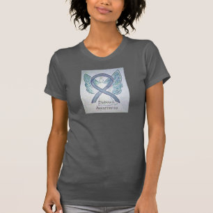 Diabetes Awareness Grey Ribbon Angel Shirt