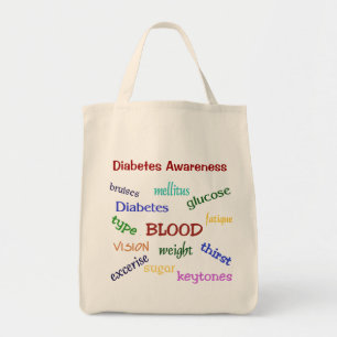 Diabetes Awareness Grocery Tote Bag