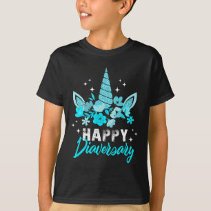 Diabetes Awareness Happy Diaversary Unicorn Cute T T-Shirt