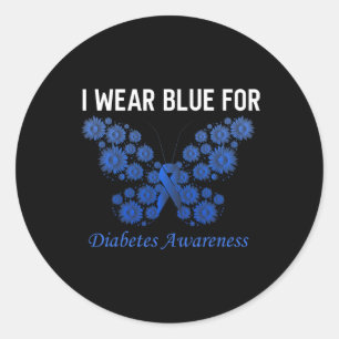 diabetes awareness in november we wear blue hope  classic round sticker