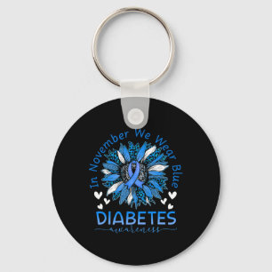 Diabetes Awareness In November We Wear Blue Sunflo Keychain