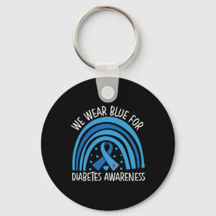Diabetes Awareness In November We Wear Ribbon Blue Keychain