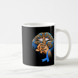 Diabetes Awareness Leopard Lips Blue Ribbon Warrio Coffee Mug