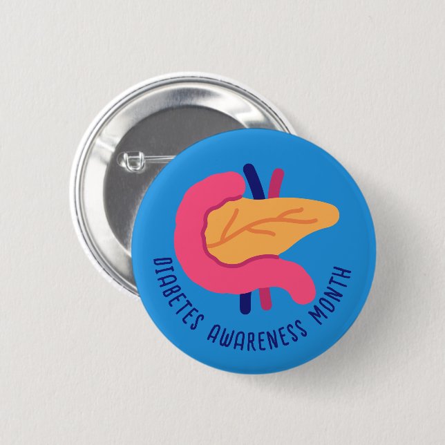 Diabetes Awareness Month 2 Inch Round Button (Front & Back)