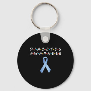 Diabetes Awareness Month Blue Ribbon Diabetic Appa Keychain