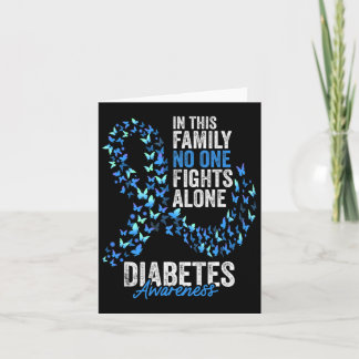 Diabetes Awareness Month Butterflies Blue Ribbon  Card