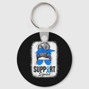 Diabetes Awareness Month Flag Blue Ribbon T1d Type Keychain