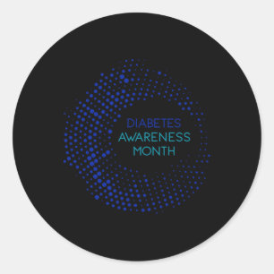 Diabetes Awareness Month For T1 And T2 Diabetics 1 Classic Round Sticker