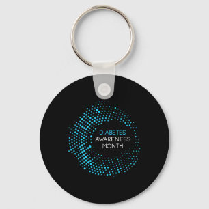 Diabetes Awareness Month For T1 And T2 Diabetics Keychain