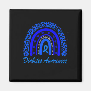 Diabetes Awareness Month Leopard Rainbow Women  Magnet