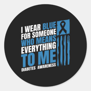 Diabetes Awareness Month Messy Bun Mother T1 T2  Classic Round Sticker