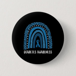 Diabetes Awareness Month Retro Rainbow T1 T2 1 2 Inch Round Button