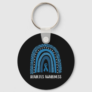 Diabetes Awareness Month Retro Rainbow T1 T2 1 Keychain