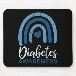 Diabetes Awareness Month Retro Rainbow T1 T2 Mouse Pad