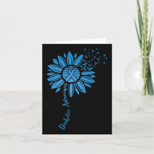 Diabetes Awareness Month Sunflower Blue Ribbon Sup Card