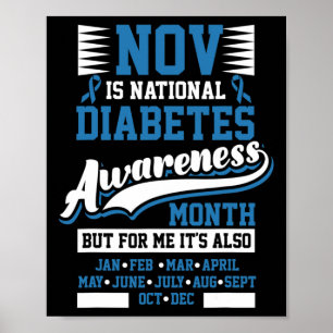 Diabetes Awareness Month T1 T2  Poster
