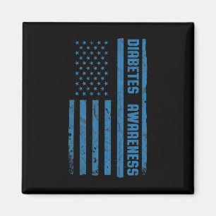 Diabetes Awareness Month Vintage American Flag T1  Magnet