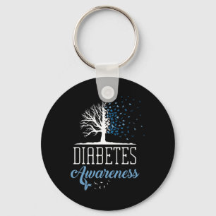 Diabetes Awareness Month Vintage Butterfly T1 T2 Keychain