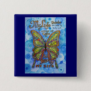 Diabetes Awareness My Life Butterfly Art Poem Pins