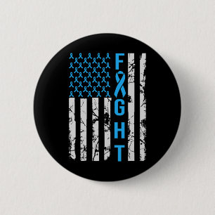 Diabetes Awareness N USA Flag Distressed For Type 2 Inch Round Button