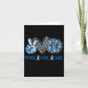 Diabetes Awareness Peace Love Cure Leopard Blue Su Card