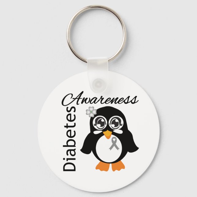 Diabetes Awareness Penguin Keychain (Front)