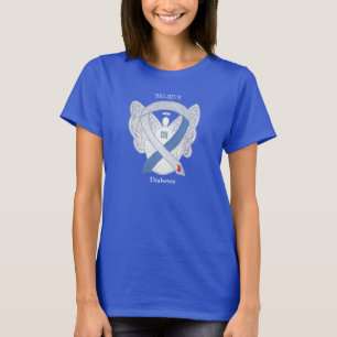 Diabetes Awareness Ribbon Angel Custom Shirts