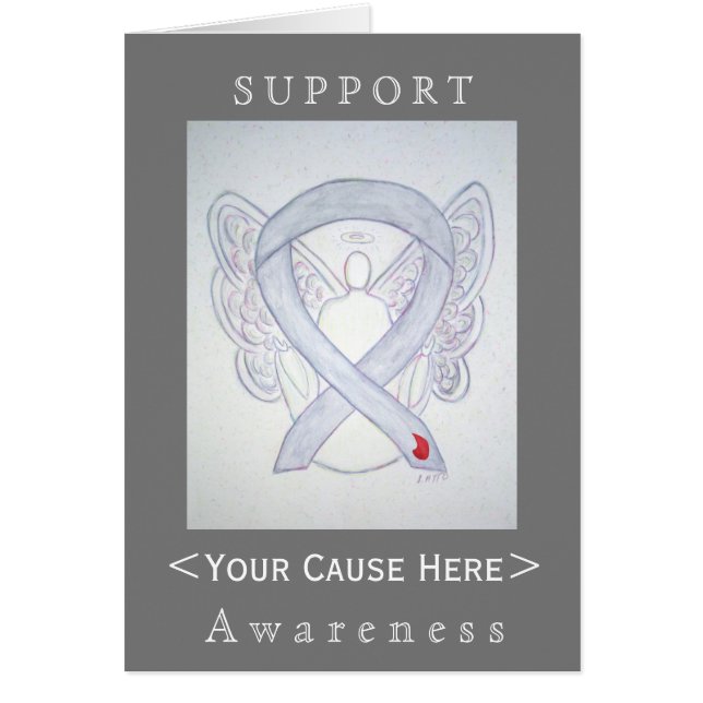 Diabetes Awareness Ribbon Angel Customized Card (Front)