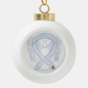 Diabetes Awareness Ribbon Angel Ornaments